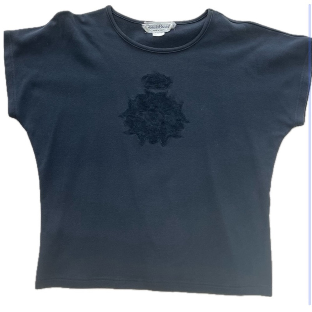 Giorgio Bagioli Sleek Black Short Sleeve Top
